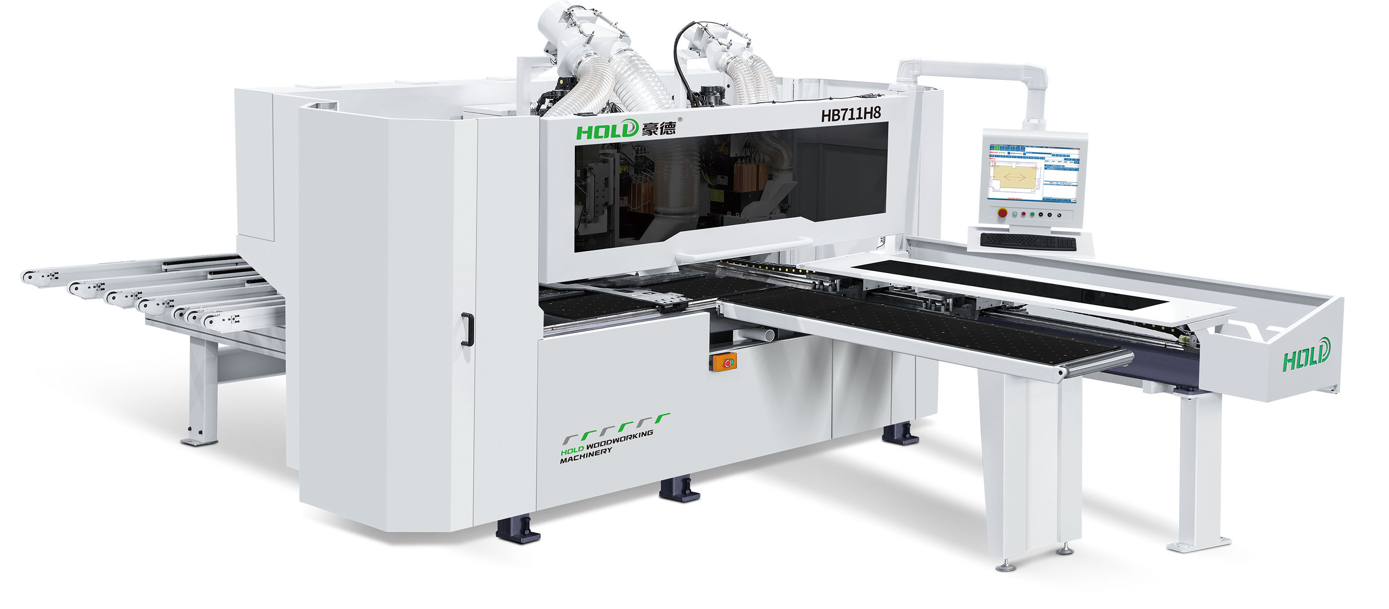 6 Sided CNC BORING MACHINE HB711KH8 With 4-Side Milling Cutter+ATC